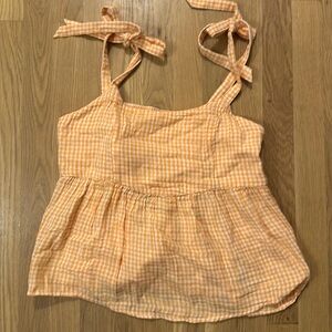 Gingham Flowy Tank Top